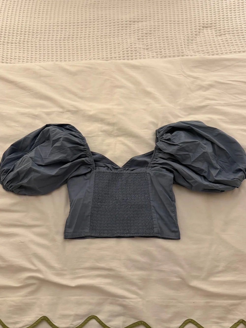 Abercrombie & Fitch Blue Puff-Sleeve Top